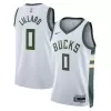 Men's Milwaukee Bucks Damian Lillard #0 White Swingman Jersey - acejersey