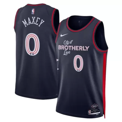 Men's Philadelphia 76ers Tyrese Maxey #0 Navy Swingman Jersey 2023/24 - City Edition - acejersey