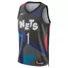 Men's Brooklyn Nets Mikal Bridges #1 Black Swingman Jersey 2023/24 - City Edition - acejersey