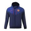 Barcelona Navy Hoodie Windbreaker Jacket 2023/24 For Adults - acejersey