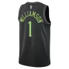 Men's New Orleans Pelicans Zion Williamson #1 Black Swingman Jersey 2023/24 - City Edition - acejersey