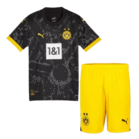 Kid's Borussia Dortmund Away Jerseys Kit(Jersey+Shorts) 2023/24 - acejersey
