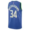 Men's Milwaukee Bucks Giannis Antetokounmpo #34 Blue Swingman Jersey 2023/24 - City Edition - acejersey