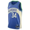 Men's Milwaukee Bucks Giannis Antetokounmpo #34 Blue Swingman Jersey 2023/24 - City Edition - acejersey