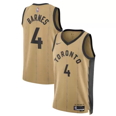 Men's Toronto Raptors Scottie Barnes #4 Gold Swingman Jersey 2023/24 - City Edition - acejersey