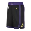 Men's Los Angeles Lakers Black Swingman Basketball Shorts 2023/24 - City Edition - acejersey