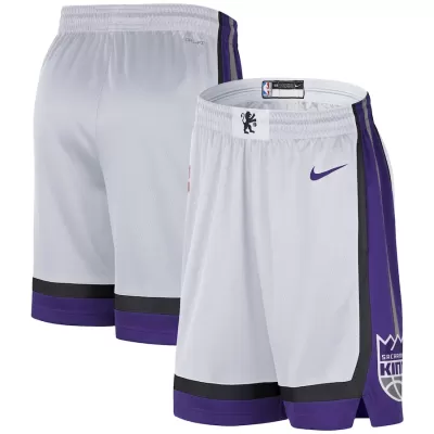 Men's Sacramento Kings White Swingman Basketball Shorts 2022/23 - Association Edition - acejersey