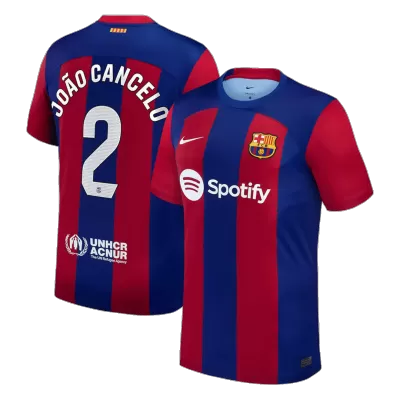 Men's Barcelona JOÃO CANCELO #2 Home Soccer Jersey 2023/24 - Fans Version - acejersey