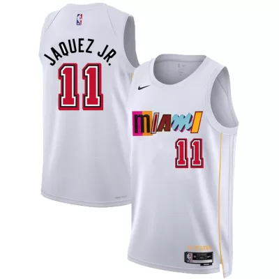 Men's Miami Heat JAQUEZ JR. #11 White Swingman Jersey 2022/23 - City Edition - acejersey