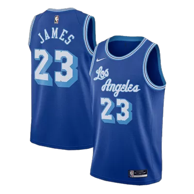 Men's Los Angeles Lakers James #23 Blue Hardwood Classics Swingman Jersey 2020/21 - Classic Edition - acejersey