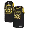 Men's Los Angeles Lakers James #23 Black Swingman Jersey - City Edition - acejersey