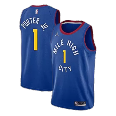 Men's Denver Nuggets Porter Jr. #1 Blue Swingman Jersey 2020/21 - Statement Edition - acejersey