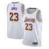 Men's Los Angeles Lakers James #23 White Swingman Jersey - Association Edition - acejersey