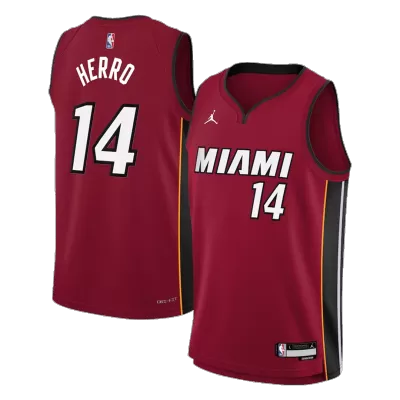 Men's Miami Heat Herro #14 Red Swingman Jersey - City Edition - acejersey