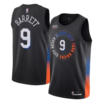 Men's New York Knicks RJ Barrett #9 Black 2020/21 Swingman Jersey - City Edition - acejersey