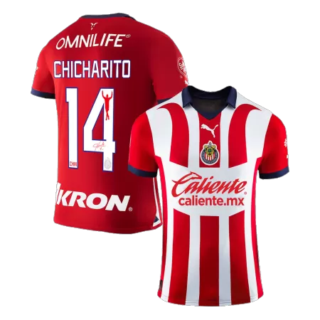 Men's Chivas Sign CHICHARITO #14 Home Soccer Jersey 2023/24 - acejersey