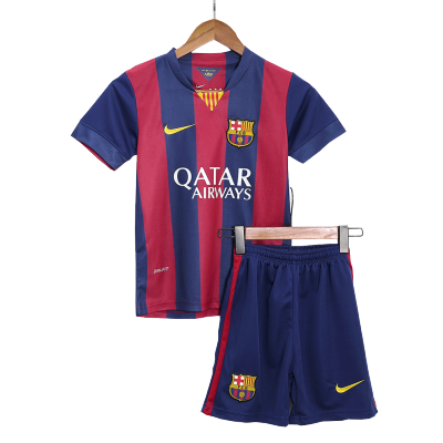 Kid's Barcelona Retro Home Jerseys Kit(Jersey+Shorts) 2014/15 - acejersey