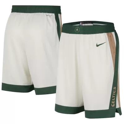 Men's Boston Celtics Cream Swingman Basketball Shorts 2023/24 - City Edition - acejersey