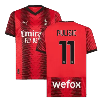 Men's AC Milan PULISIC #11 Home Soccer Jersey 2023/24 - Fans Version - acejersey