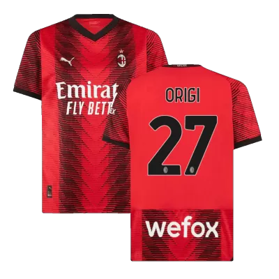 Men's AC Milan ORIGI #27 Home Soccer Jersey 2023/24 - Fans Version - acejersey