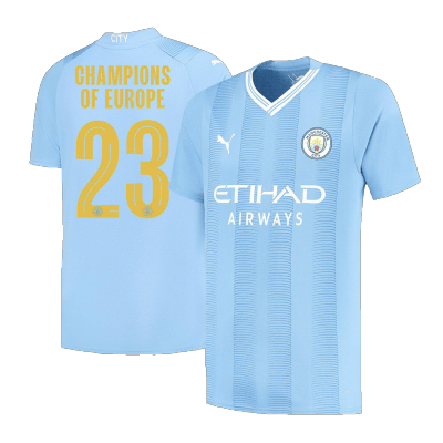 Men's Manchester City Home Soccer Jersey Champion Edition 2023/24 - Fans Version - acejersey