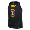 Youth Los Angeles Lakers Anthony Davis #3 Black Swingman Jersey 2023/24 - City Edition - acejersey