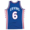 Men's Philadelphia 76ers Julius Erving #6 Blue Hardwood Classics Swingman Jersey 1976/77 - acejersey