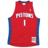 Men's Detroit Pistons Allen Iverson #1 Red Hardwood Classics Swingman Jersey 2008/09 - acejersey