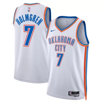 Men's Oklahoma City Thunder Chet Holmgren #7 White Swingman Jersey - Association Edition - acejersey