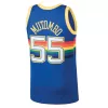 Men's Denver Nuggets Dikembe Mutombo #55 Blue Hardwood Classics Swingman Jersey 1991/92 - acejersey