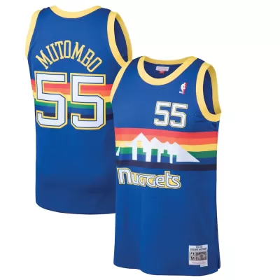 Men's Denver Nuggets Dikembe Mutombo #55 Blue Hardwood Classics Swingman Jersey 1991/92 - acejersey