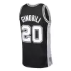 Men's San Antonio Spurs Manu Ginobili #20 Black Hardwood Classics Swingman Jersey 2002/03 - acejersey