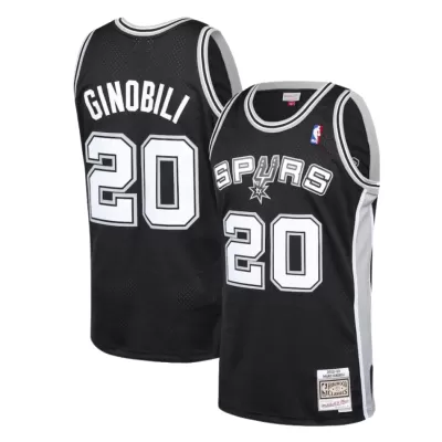 Men's San Antonio Spurs Manu Ginobili #20 Black Hardwood Classics Swingman Jersey 2002/03 - acejersey