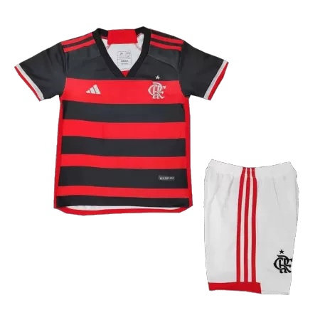 Kid's CR Flamengo Home Jerseys Kit(Jersey+Shorts) 2024/25 - acejersey