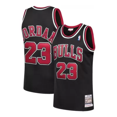 Men's Chicago Bulls Michael Jordan #23 Black Hardwood Classics Jersey 1997/98 - acejersey