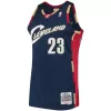 Men's Cleveland Cavaliers LeBron James #23 Navy Hardwood Classics Swingman Jersey 2008/09 - acejersey