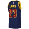 Men's Cleveland Cavaliers LeBron James #23 Navy Hardwood Classics Authentic Jersey 2015/16 - acejersey