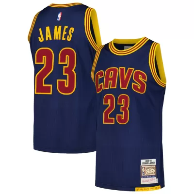 Men's Cleveland Cavaliers LeBron James #23 Navy Hardwood Classics Authentic Jersey 2015/16 - acejersey