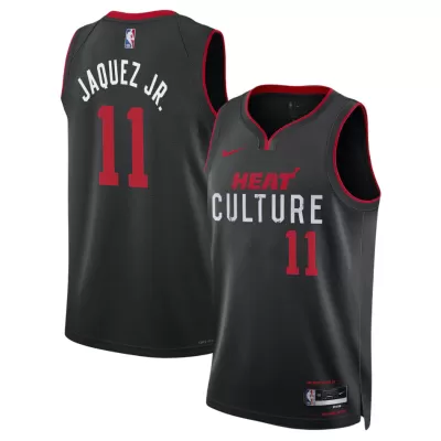 Men's Miami Heat JAQUEZ JR. #11 Black Swingman Jersey 2023/24 - City Edition - acejersey