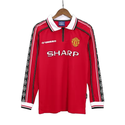 Manchester United Home Retro Soccer Jersey Long Sleeve 1998/99 - acejersey