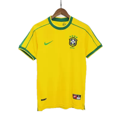 Brazil Home Retro Soccer Jersey 1998 - acejersey