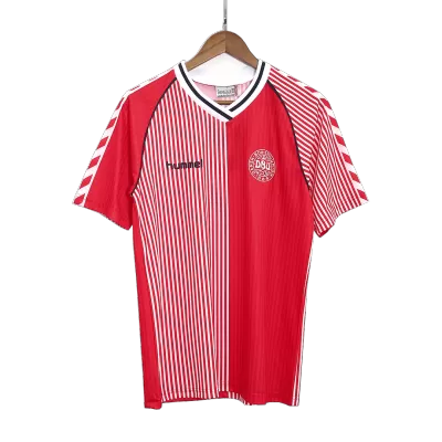 Denmark Home Retro Soccer Jersey 1986 - acejersey