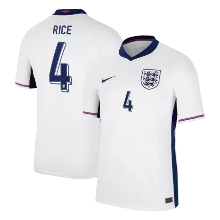 Men's England RICE #4 Home Soccer Jersey Euro 2024 - acejersey
