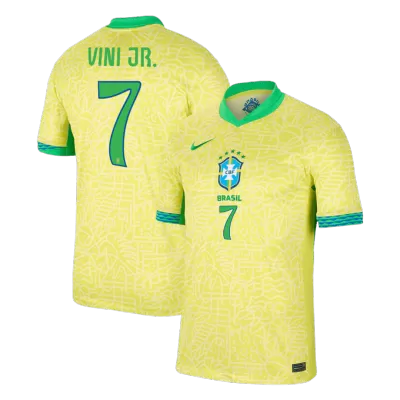 Men's Brazil VINI JR. #7 Home Soccer Jersey Copa América 2024 - acejersey