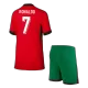 Kid's Portugal RONALDO #7 Home Jerseys Kit(Jersey+Shorts) Euro 2024 - acejersey