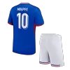 Kid's France MBAPPE #10 Home Jerseys Kit(Jersey+Shorts) Euro 2024 - acejersey