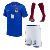 Kid's France MBAPPE #10 Home Jersey Full Kit Euro 2024 - acejersey