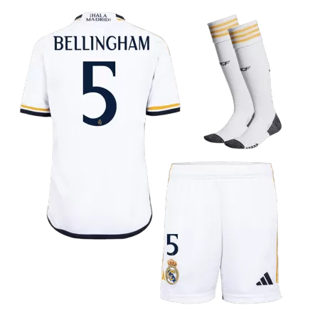 Kid's Real Madrid BELLINGHAM #5 Home Jersey Full Kit 2023/24 - acejersey
