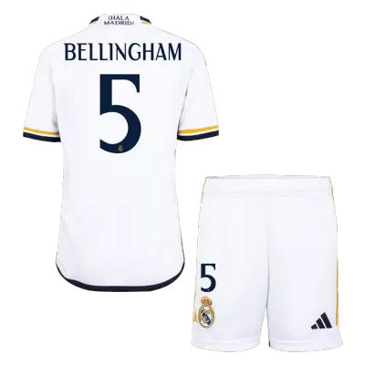 Kid's Real Madrid BELLINGHAM #5 Home Jerseys Kit(Jersey+Shorts) 2023/24 - acejersey