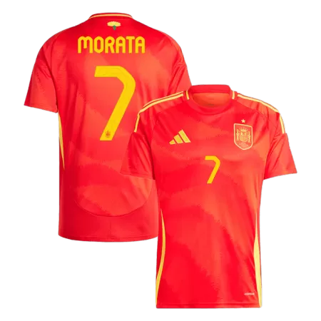 Men's Spain MORATA #7 Home Soccer Jersey Euro 2024 - acejersey